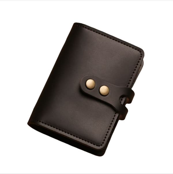 RFID Blocking Card Wallet, Secure Leather Card Holder with Multiple Card Slots Black
