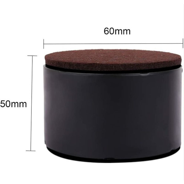 Kulstofstål bordben hævet seng ben tebord ben sofa ben mute bordmåtte 5*6cm 4PCS