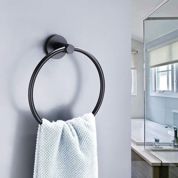 304 rustfrit stål håndklædering Amerikansk stil sort badeværelse vedhæng hængende håndklæde håndklæde ring