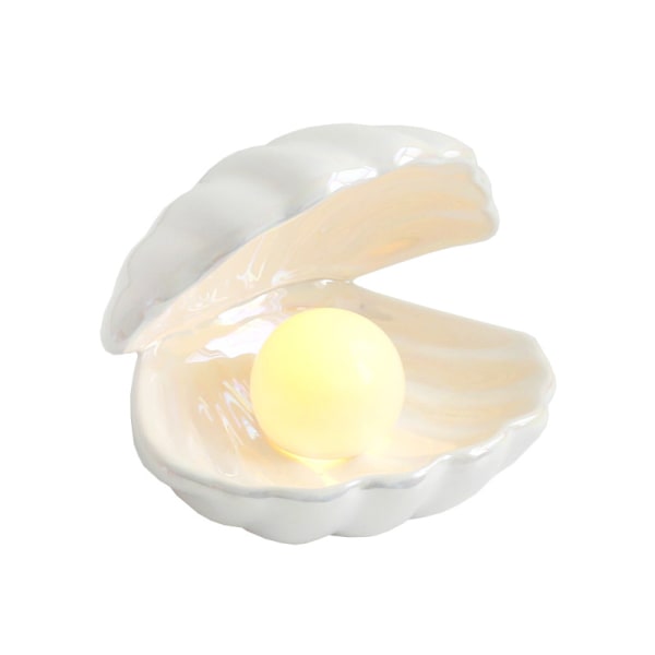 Shell Pearl Light Led Accentlampa Bärbar nattlampa, vit