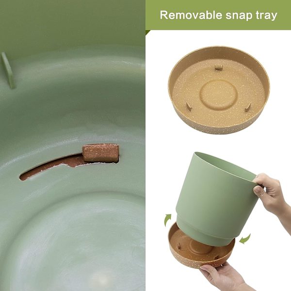 Plantekrukke 20 cm, potteplantepotte med dreneringshull og avtagbar bunn,