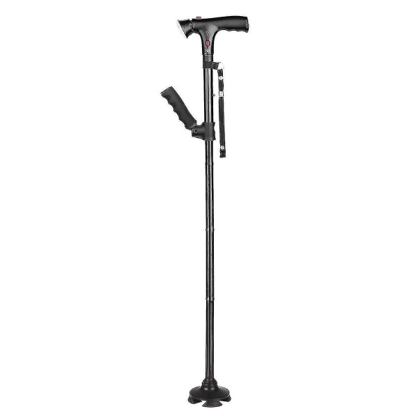 Teleskopisk sammenleggbar sammenleggbar stokk Led Trusty Walking Cane Med Alarm For Elder