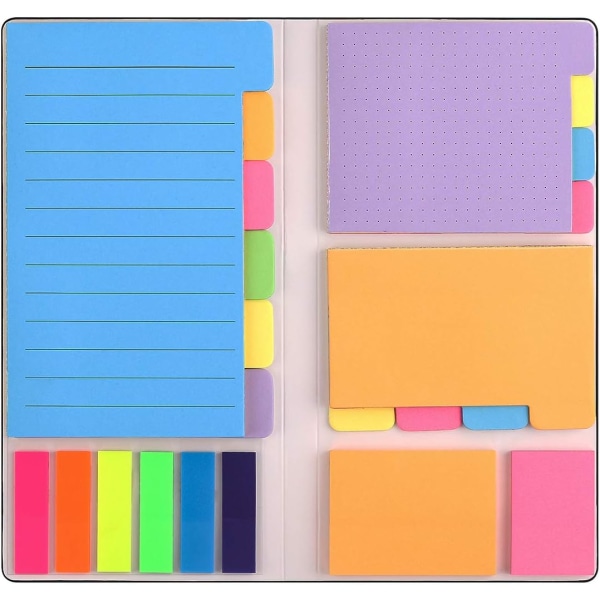 Sticky Notes Set, Divider Självhäftande anteckningsblock Bunt med bokmärkesindex 20,5*10,2 cm