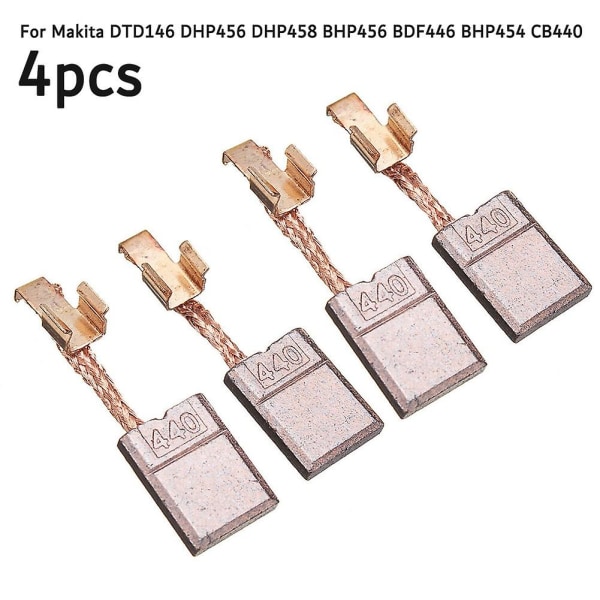 4 st kolborstar för DTD146 DHP456 DHP458 BHP456 BDF446 BHP454 CB440 sladdlös elektrisk hammare Dr
