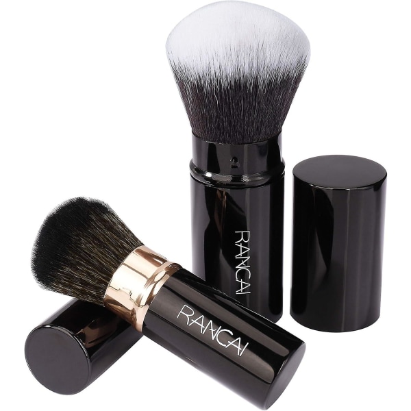Udtrækkelig multifunktionel makeup foundation børste 2 stykker (sort)