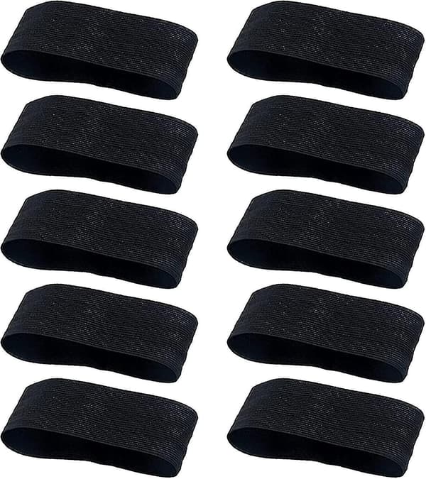 10 stk Sorte Armbånd Fodbold, Elastiske Sorte Armbånd Sorgbånd, Loop Sort