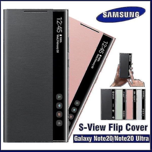 Påfør Samsung Mirror Smart View Flip-free svardeksel for Galaxy Note 20 5g Phone Led Cover S-view Cover Ef-zn985 Mobiltelefon C
