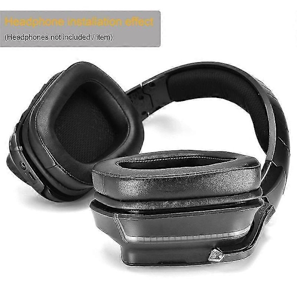 1 par Skum Öronkuddar Läder Öronmuffar för Logitech G933 G935 G633 / g 933 g 935 g 633 Artemis Hörlurar