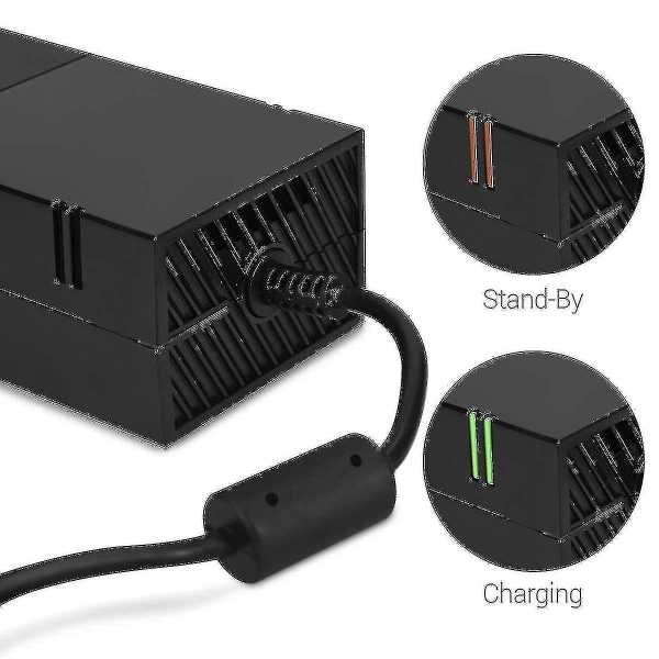 2024 Xbox One strømforsyning, [opgraderet version] Xbox AC-adapter erstatningsoplader strømkabel til Microsoft Xbox One, 100-240V spænding