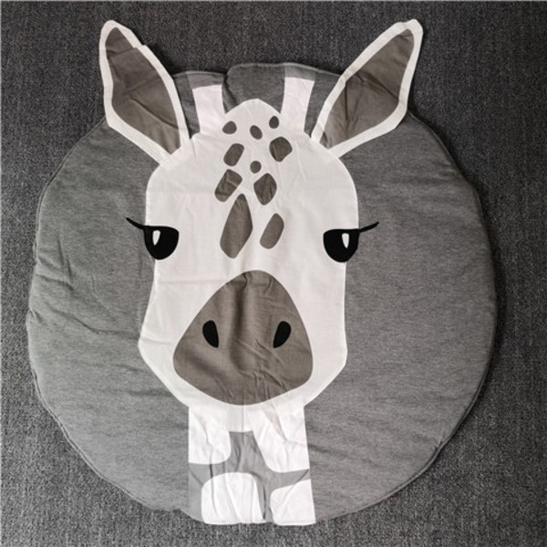 3D Animal Baby Rund Lekmatta Krypmatta Filt Magmatta Barn Sovrumsmatta - Giraffe, 1st