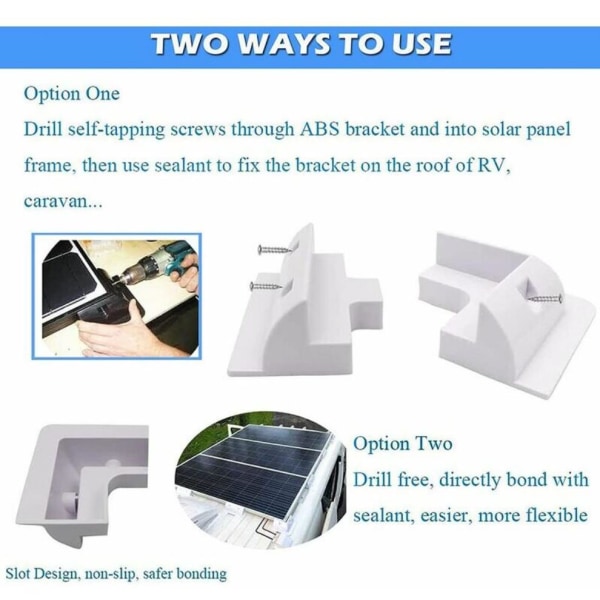 Fäststöd för solpaneler i ABS, vit, set om 7