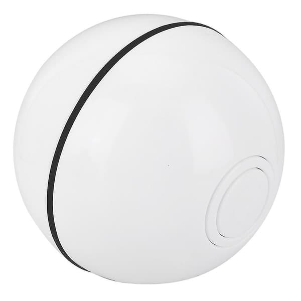 USB Smart LED Lysende Lys Kæledyr Kat Rullende Bold Legetøj - Hvid
