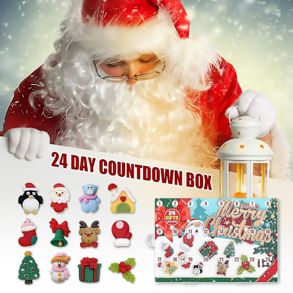 24 Pcs Christmas Advent Calendar Snowmen Santa Claus Xmas Tree Blind Box Mt