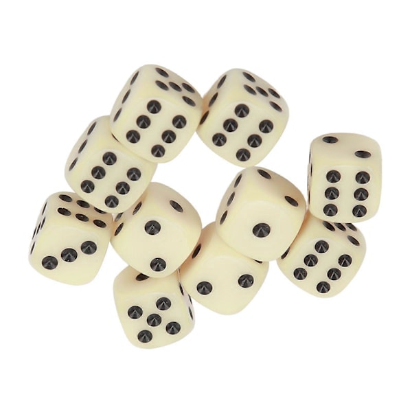 30 kpl Nopan Sarja 16MM Muoviset 6-sivuiset Pyöristetyt Kulmat Nopat Kuutiot Pöytäpeleihin Lautapeleihin Beige