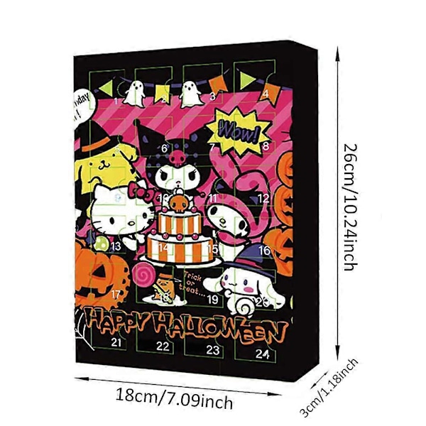 Halloween Sanrio Adventskalender 2024, Halloween 24 Dages Nedtælling Adventskalender Blind Box