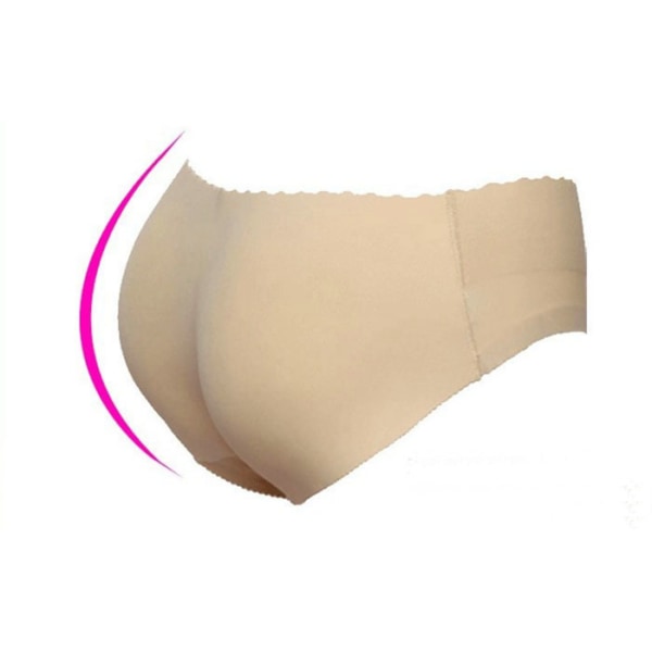 Sømløs hofte-push-up-truse for kvinner (hudfarge, L)