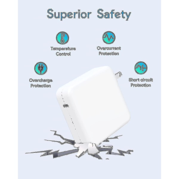 2024 60w Macbook Pro-lader - Erstatning 60w L-spiss Macbook-lader for gammel Macbook Pro 13 tommer - Universell strømadapter kompatibel med Macbook Pro