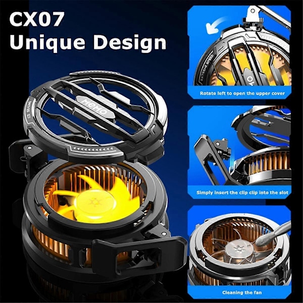 MEMO CX07 Mobiltelefon Halvleder Køling Fan Magnetisk/Bag-Clip Radiator til Android Spil Køler