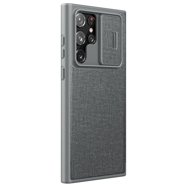 NILLKIN Qin Pro -sarja Samsung Galaxy S22 Ultra 5G PU-nahkaiselle case, jossa korttipidike ja liukukameran cover
