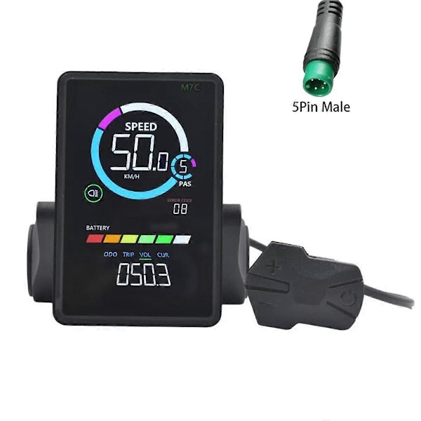 M7C-2 Elektrisk Cykel LCD Display Meter 24V 36V 48V 60V E Scooter LCD Panel med USB UART til Mountainbike