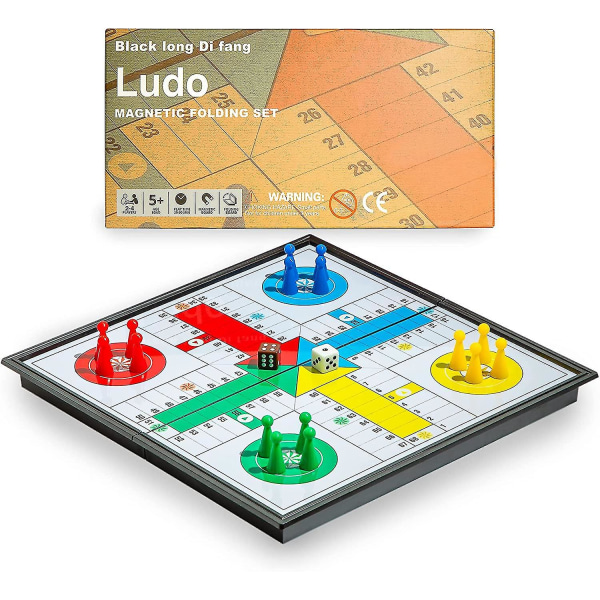 Ludo Magnetic Folding Travel Board Game Set - 9,75 tommer