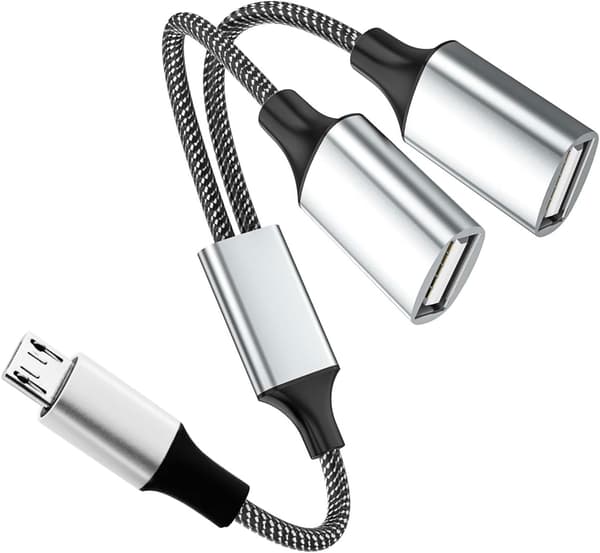 2025 Seneste Model Kort Micro USB til USB A Splitter, Micro USB Han til Dobbelt USB A Hun OTG Adapter, USB 2.0 OTG Kabel Konverter Hub for