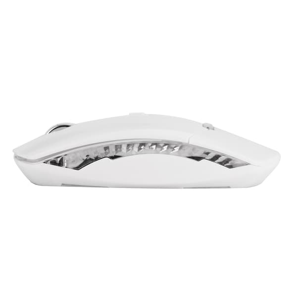 Backlit 2.4G Wireless Mouse - White, Portable and Silent