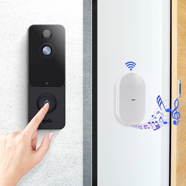 Wireless doorbell with 1080P HD camera, two-way communication,