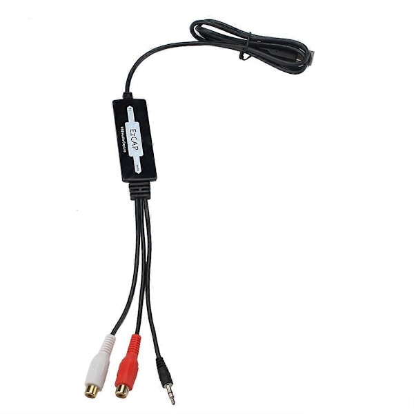 EzCAP USB 3.5mm Äänenkaappauslaite Äänenmuokkauskaapeli Digitaaliseksi Analogisen Äänikasetin Tallennukseen