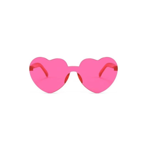 Glasögon - Hjärtformade Solglasögon Fest Solglasögon Candy Color Love Hjärtformade Solglasögon -rosa Röd