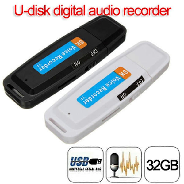 Mini U-levy digitaalinen ääninauhuri USB 3.0 -muistitikku, suurin tuettu muistikortti 32 Gt