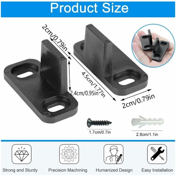6 stycken plastskjutdörrskena golv multifunktionell solid anti-buller golvskena