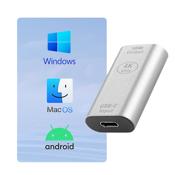 USB-C Hun til HDMI Hun 4K Kompakt Design