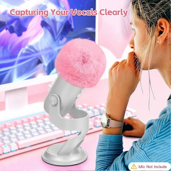 Mikrofonskumskydd för Blue Yeti Mikrofon, Mikrofonskumskydd med Pälsig Vindruta Muff Vindskydd för Zea