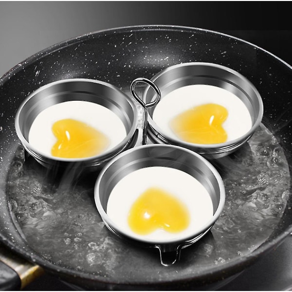Rustfritt stål Gjør-det-selv Hjerteformet Egg Shaper Mold Kjøkken Stekeegg