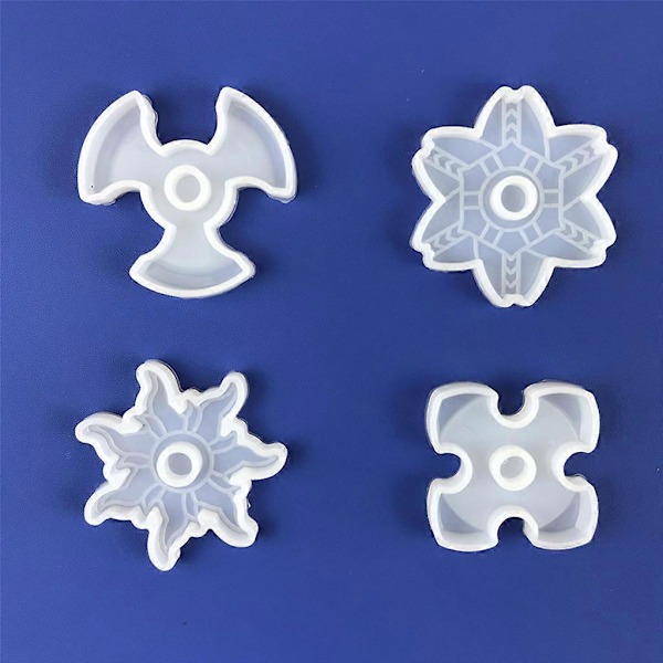 4 stk. Angstlindrende Hånd Finger Fidget Spinner Legetøj Resin Form Silikoneform