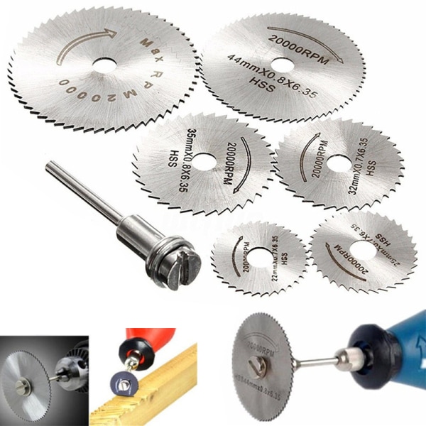 Saw Blade Accessory Set - 6 Saw Blades, 2 Straight Shanks