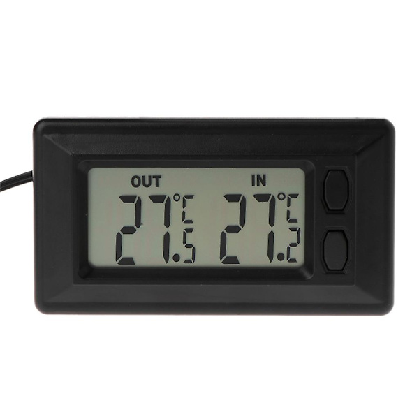 Digital LCD-termometer for bil med 1,5 m kabel for biler, lastebiler