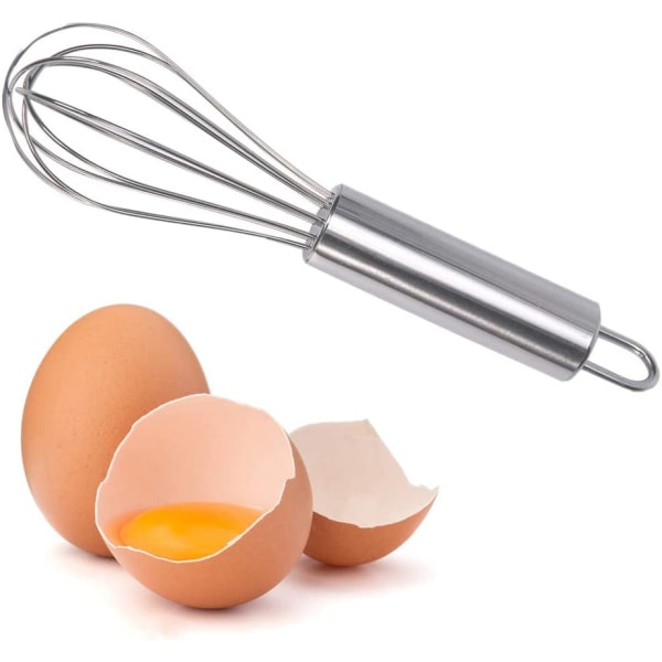 Liten visp i rustfritt stål for ost, kaffe, egg, veldig praktisk mikserkakeverktøy (8 tommer)