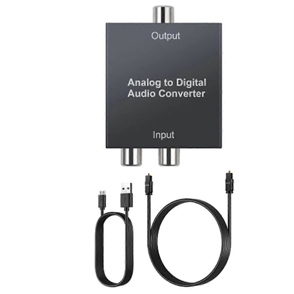 Analog till Digital Ljudomvandlare R/L RCA 3.5mm AUX till Digital Koaxial Toslink Optisk Ljudadapter för PS3
