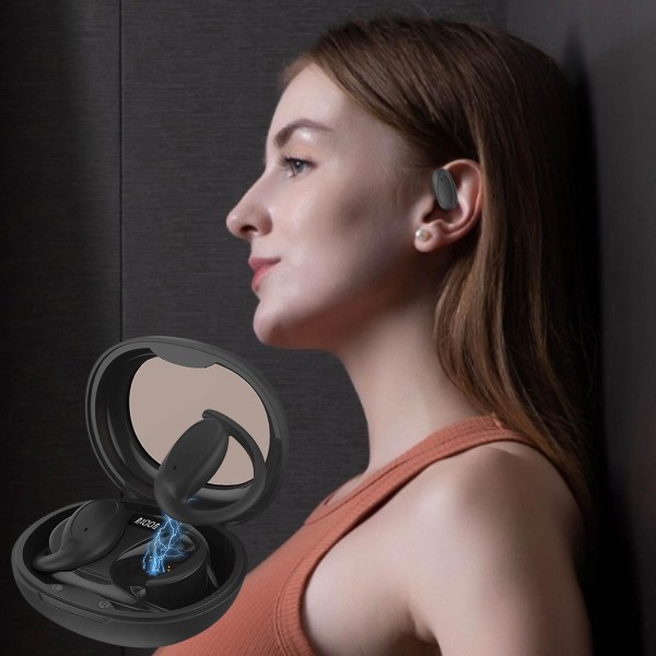 Trådlösa Bluetooth hörlurar Clip Type Digital Display Dubbla hörlurar