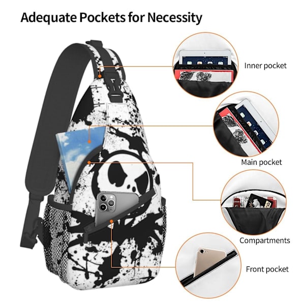 Painajainen ennen joulua Jack Skellington Rintapussi Olkalaukku Reppu Unisex Matkustaminen Vaellus Päiväreppu Olkalaukku Lahjat Naisille MiehillewKB17