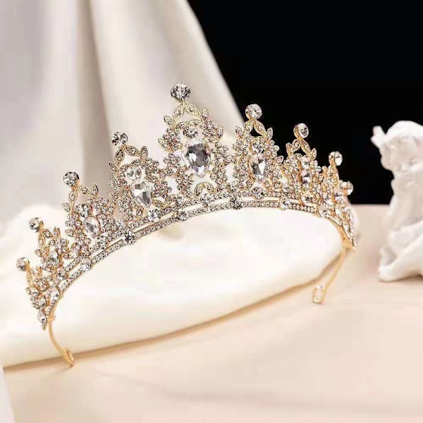 Tiara Bridal, Barokk Vintage Bursdagskrone (Gylden)
