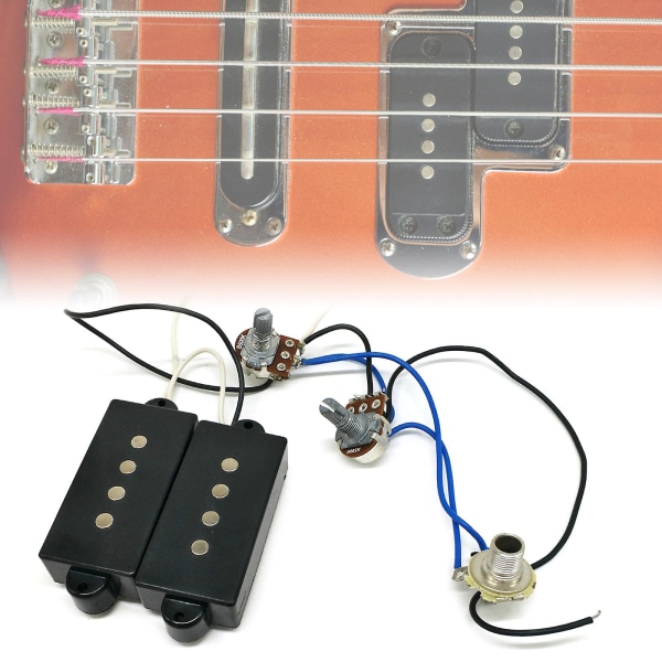 P Bass Humbucker Pickup Prewired Harness Set til W/ 1t1v 1jack, 4 String Bass Pi