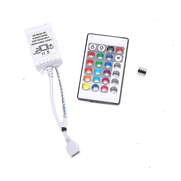 Led Rgb-kontroller 24-tasters IR-fjernkontroll DC12v dimmerkontrollboks for LED-stripe lys