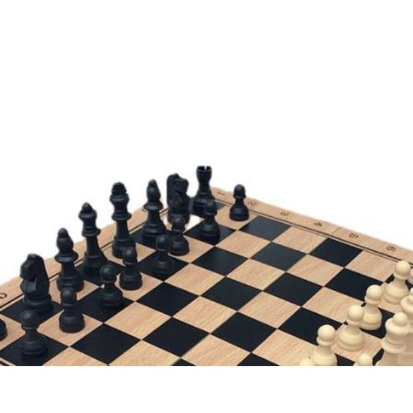 Schack hopfällbar tävlingsleksak i massivt trä