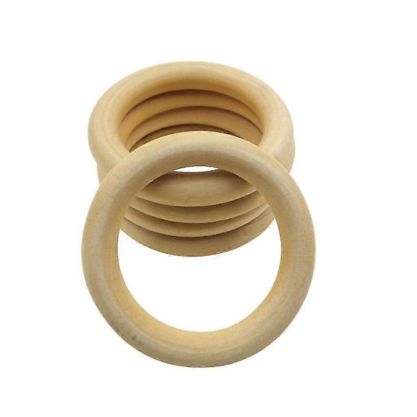 Naturliga Träringar Trä Hantverk Ring DIY Smyckesfynd 10st 70mmP202112241008