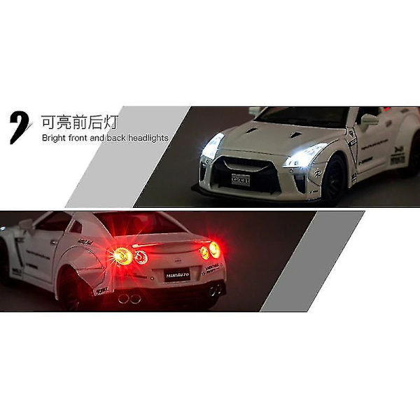 1:32 Nissan GTR R35 Diecasts Metal Toy Car(Svart) YIY9.27  SMCS.9.27