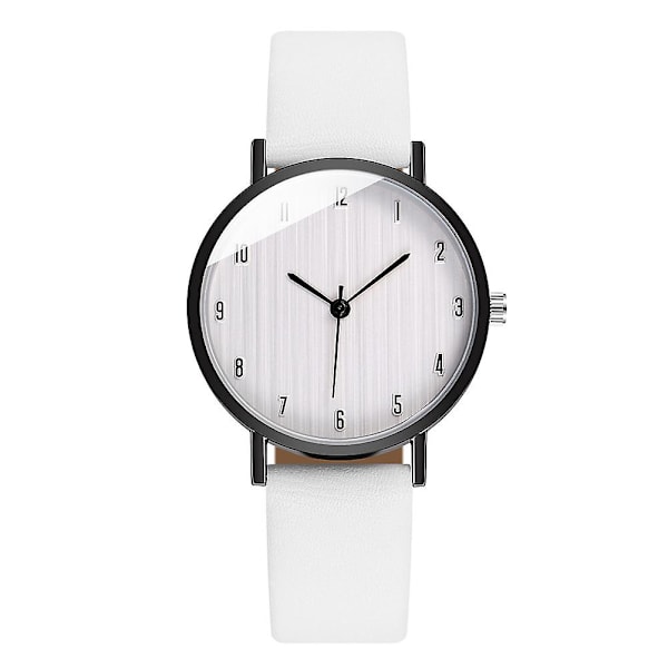 Women Wrist Watch Stylish Watch Leather Strap Wrist Watch Simple Style Wrist Watch Decor White