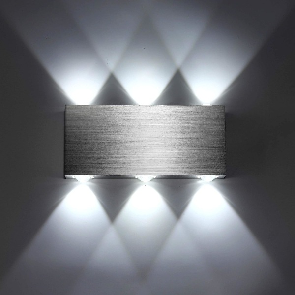 Led vägglampa 6W inomhus vägglampa Modern fyrkantig aluminiumbelysning Dekorativ ljus Cool White